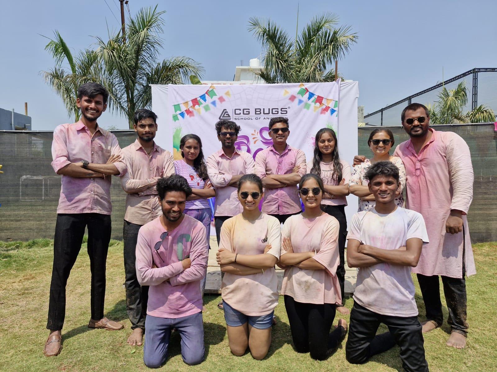 CG Bugs school of Animation,Games & VFX Holi Celebration 2025 – A Colorful Day at Hotel Sasarwadi, Sangamner